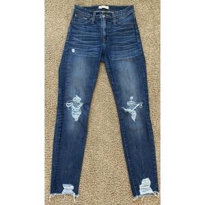 MADEWELL Womens Jeans Size 26 Blue Denim Distressed‎ Skinny 9" High-Rise